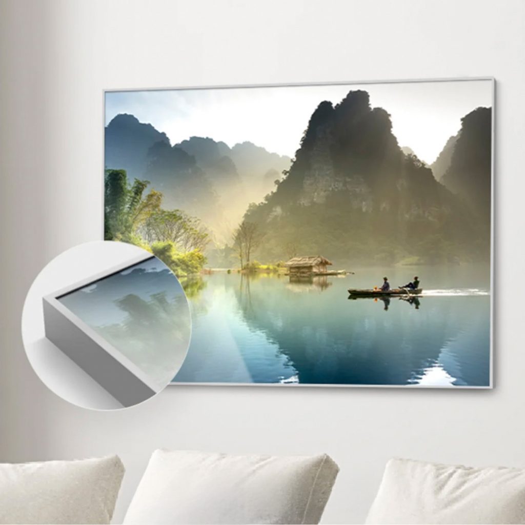 Mit individuell gestaltbarem Schattenfugen- oder Wechselrahmen (Beispiel)